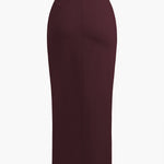 Fridoline | Elegante Midirok met Wickeloptiek, Drapering en Hoge Split