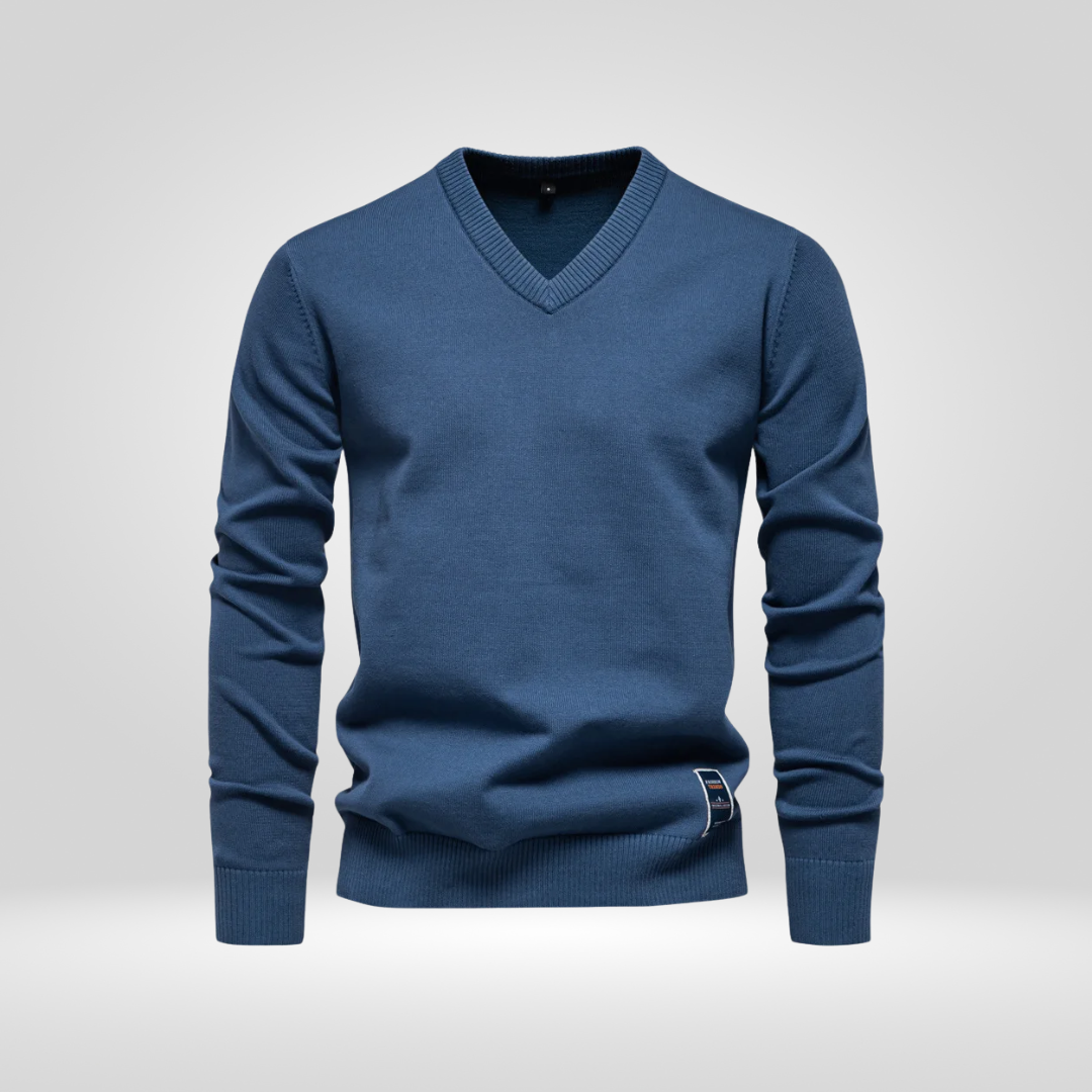 V-Hals Trui – Zachte Gebreide Pullover met Tijdloze Stijl