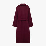 Quinty | Elegante Trenchcoat in Bordeauxrood met Ceintuur