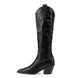 Betty | Moderne cowboylaarzen van zwart leer