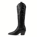 Betty | Moderne cowboylaarzen van zwart leer