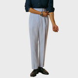 Yann | Taille hoge streepjesshorts met riem