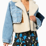 Denim™ Sherpa Jas | Kort Model | Unieke Combinatie van Materialen