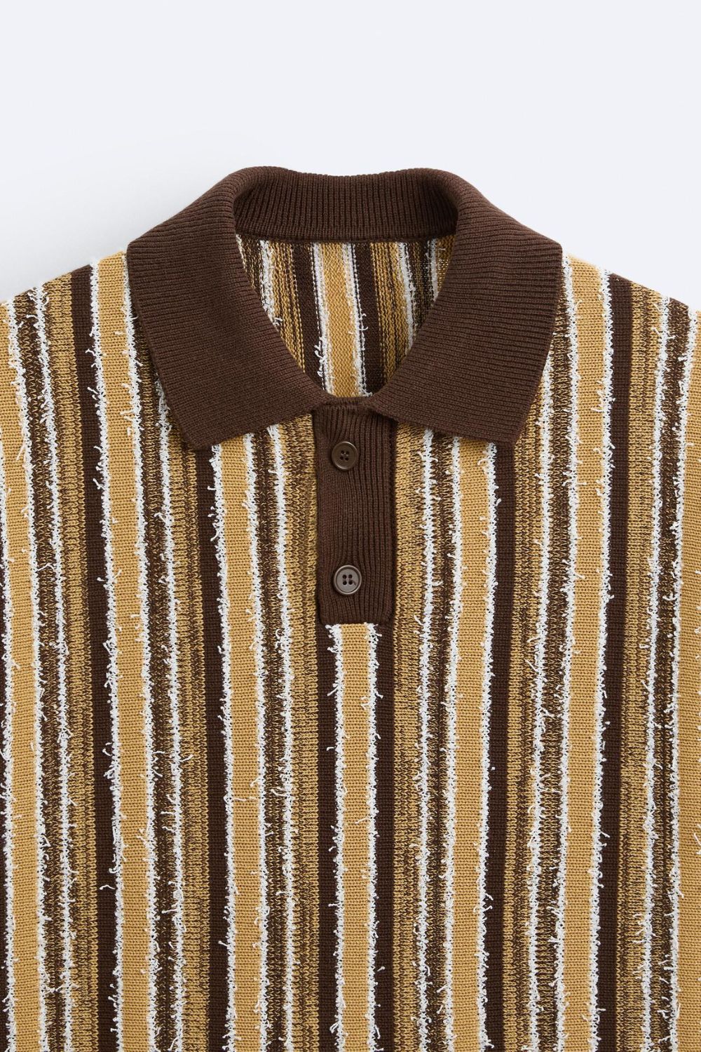 Retro Gebreide Poloshirt met Strepenpatroon