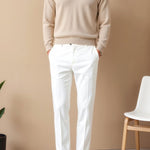 Heren Chino Broek in Wit – Elegantie en moderne stijl