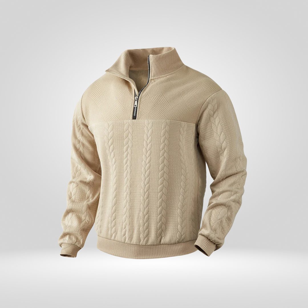 Heren Half-Zip Trui – Stijlvolle Henry Kraag en Casual Comfort