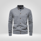 Heren Gebreid Katoenen Vest – Casual Comfort met Mock-Hals