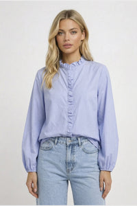 Elegante Blouse met Ruches en Pofmouwen