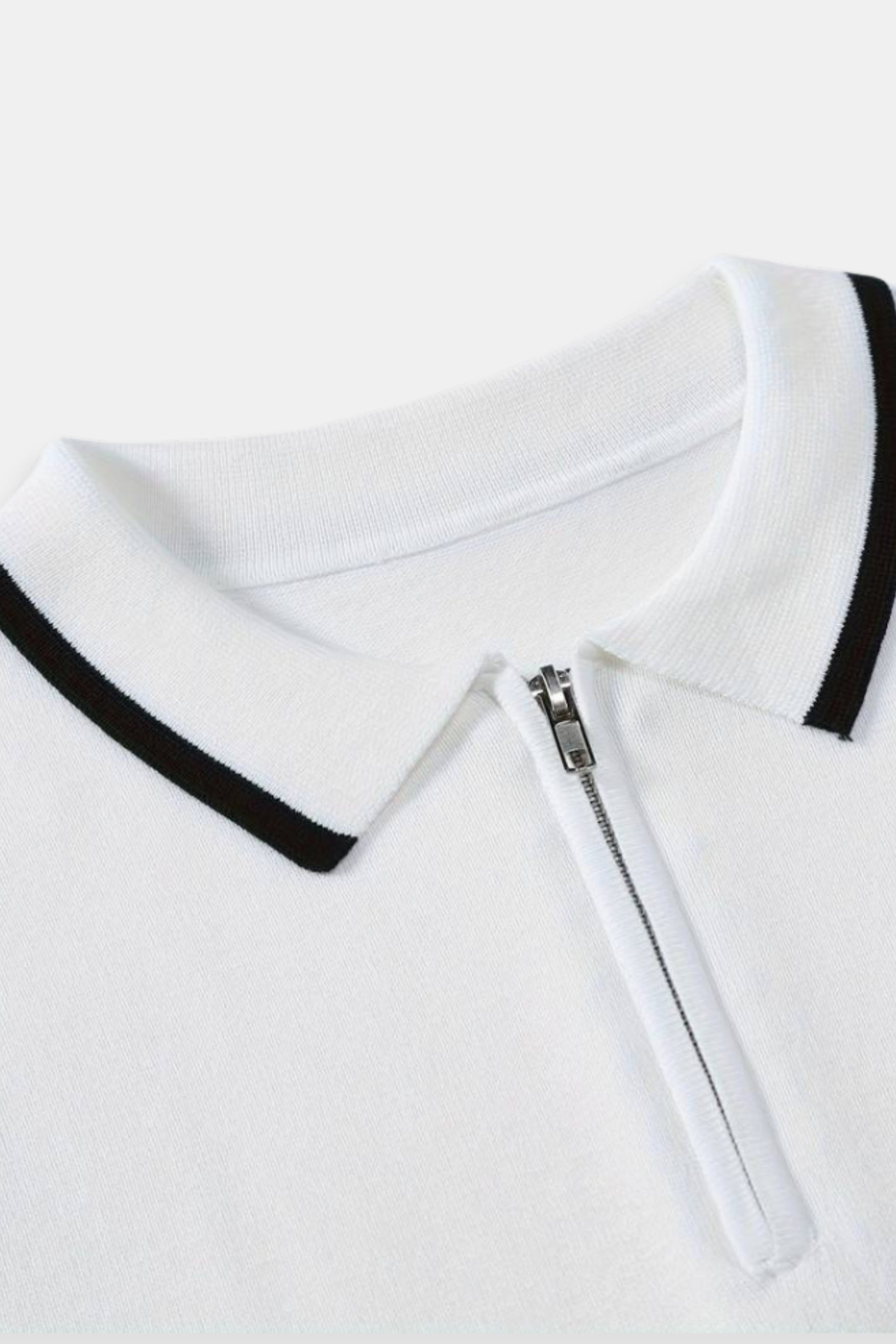 Klassiek Poloshirt met Rits en Contrastdetails