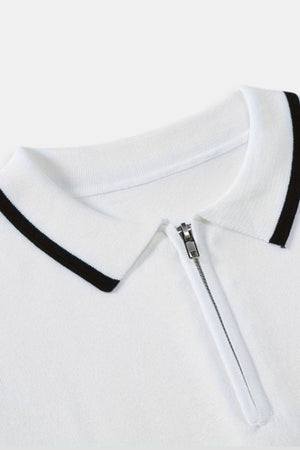 Klassiek Poloshirt met Rits en Contrastdetails