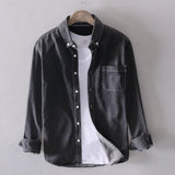 Heren Denim Overhemd Lichtgewicht Casual Lange Mouw