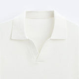 Klassiek gebreid poloshirt in wit