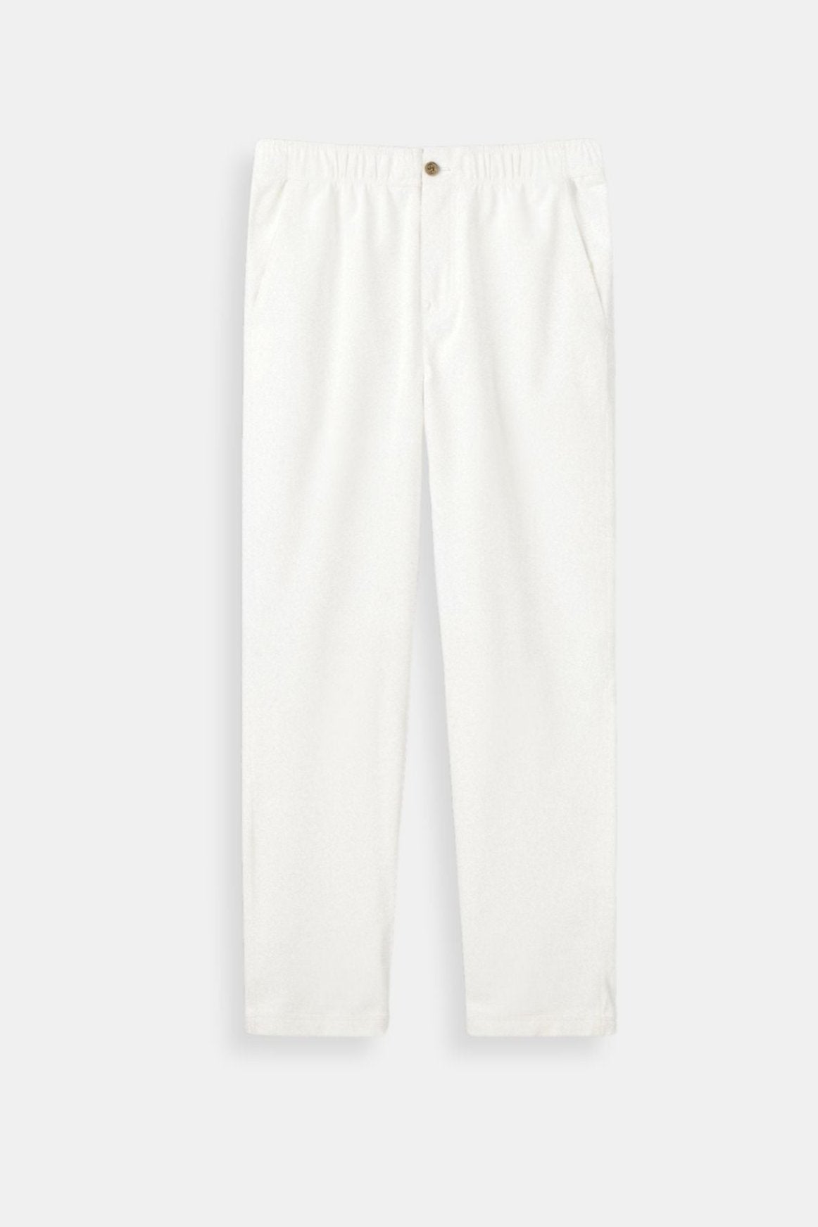 Killian | Beige herenbroek met elastische tailleband en knoopsluiting