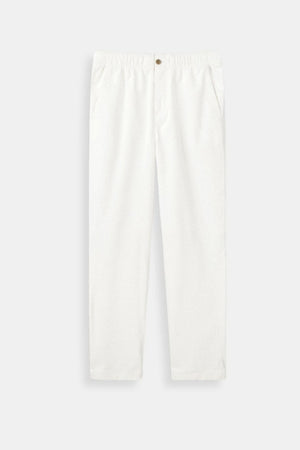 Killian | Beige herenbroek met elastische tailleband en knoopsluiting