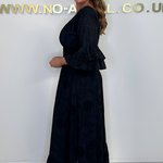 Boho Maxi-jurk met Ruches en Borduursel