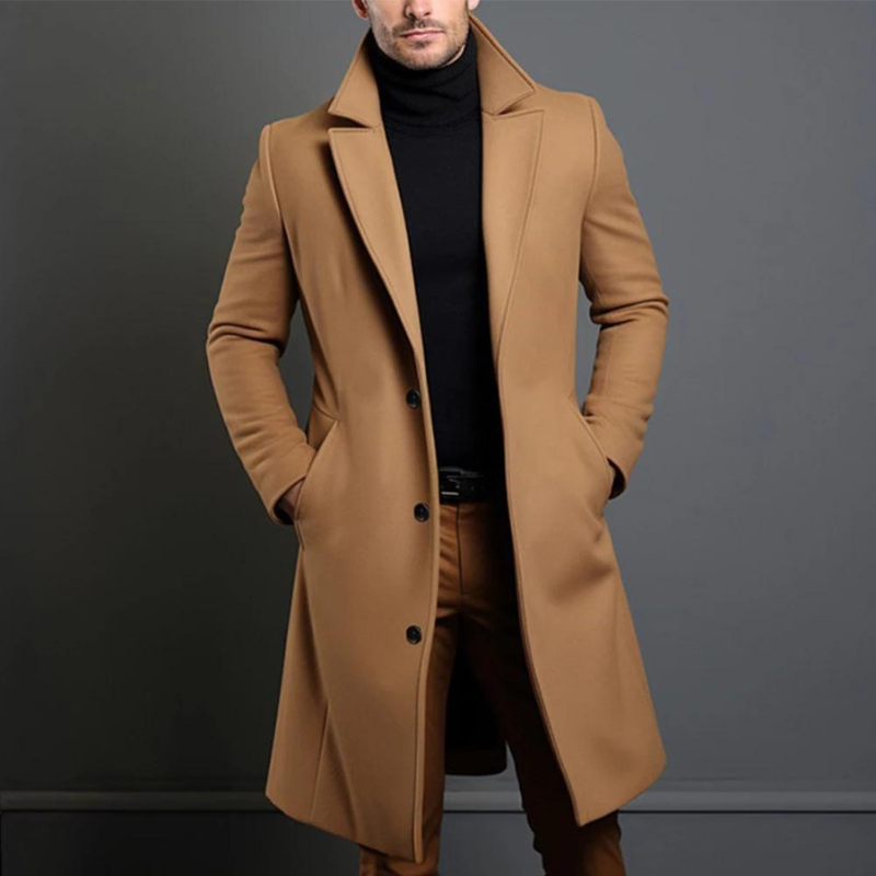 Lange Manteljas - Heren - Luxe Merinowol - Winter Stijlvol en Warm