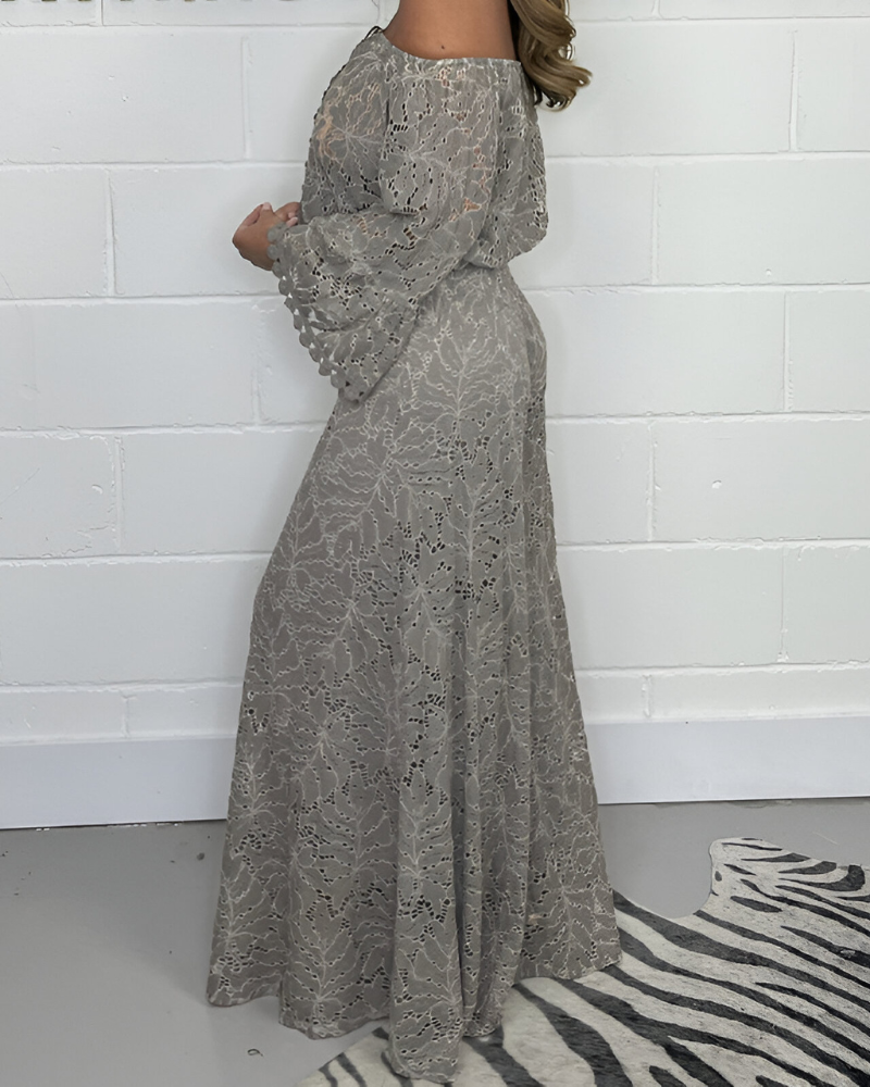 Off-shoulder kantjurk met een ruime snit – Boho-chic ontmoet elegantie