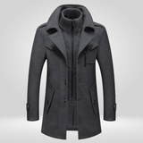 Heren Wintermantel – Luxe Wolmix Jas met Rits en Knopen
