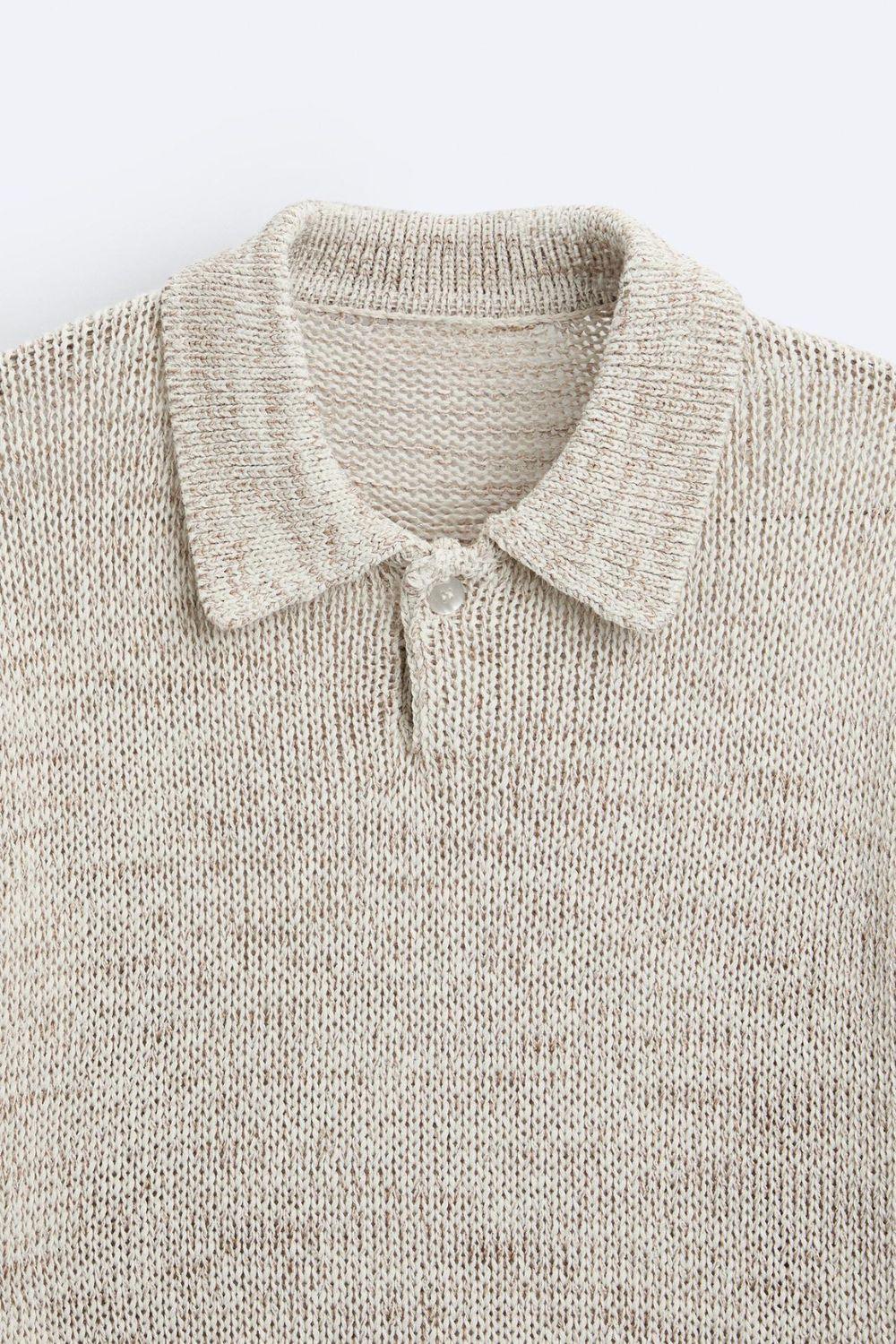Casual gebreid poloshirt in vintage-look