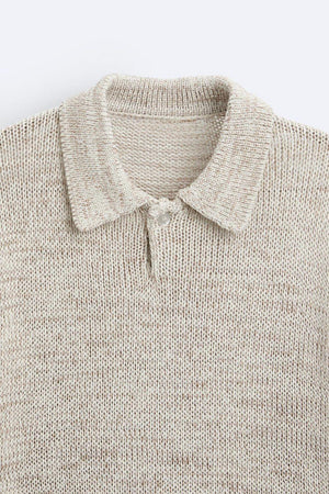 Casual gebreid poloshirt in vintage-look