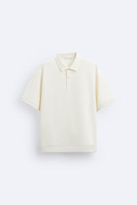 Korte Mouwen Polo in Crèmewit – Minimalistisch en Comfortabel