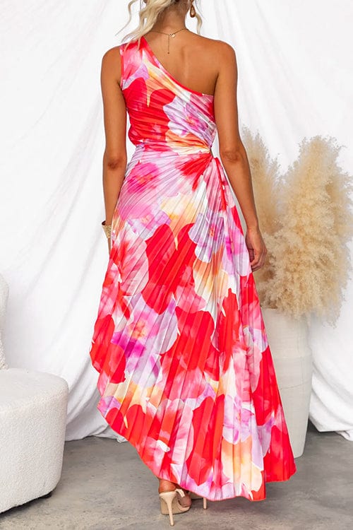 Liselotte | Elegante One-Shoulder Bloemjurk – Kleurrijke Chic voor Bijzondere Gelegenheden