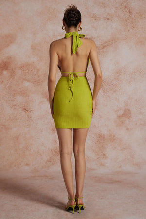 Maya | Sexy Rugloze Halter Minikleed met Rimpelingen – Zomer Party-Kleed voor Heisse Nachten