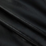 Danica | Elegante Midirok met asymmetrisch Kunstleer en Linnen-Design
