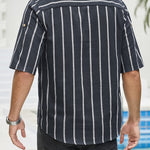 Samuel | Korte mouwen Henley zomerhemd met streepmotief