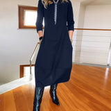 Claudia™ Elegante Midi-Jurk met Lange Mouwen
