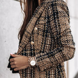 Celestine | Grofgebreide Blazer met Ruitpatroon