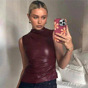 Mia | Rood Top in Bordeau