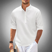 Geert™ Casual Henley Shirt met 3/4 Mouwen