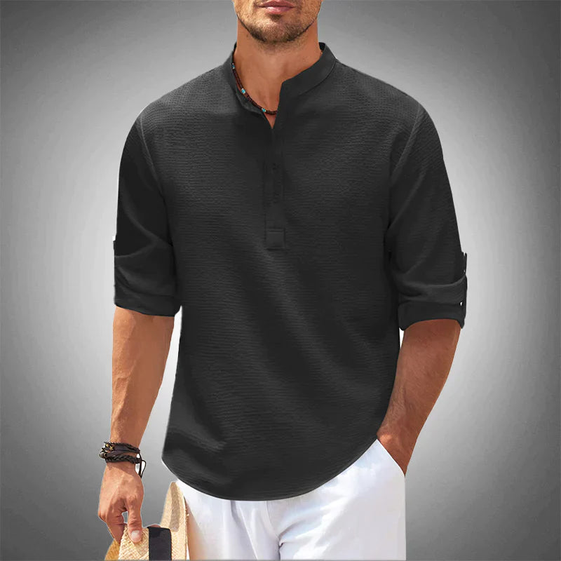 Geert™ Casual Henley Shirt met 3/4 Mouwen