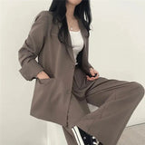 Athena | Effen Blazer- en Rechte Pantalon Set voor Dames