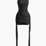 Vera | Elegante High-Neck Bodycon Minijurk met Drapering