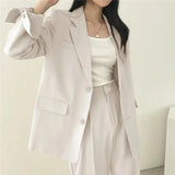 Athena | Effen Blazer- en Rechte Pantalon Set voor Dames