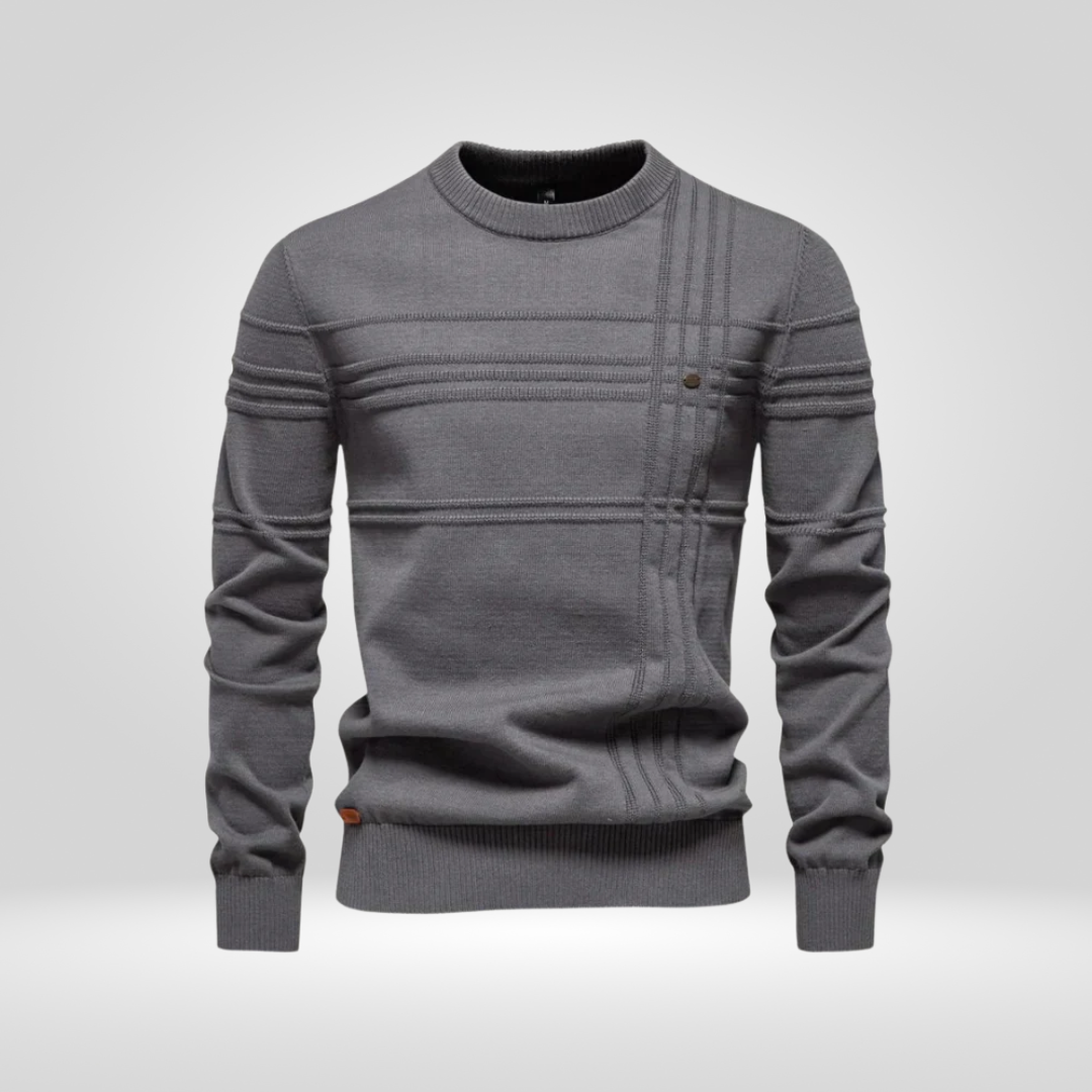 Heren Gebreide Pullover – Slim Fit Trui van Ademend Katoenmix
