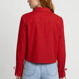 Elegante damesblouse met strik en lange mouwen