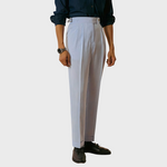 Yann | Taille hoge streepjesshorts met riem