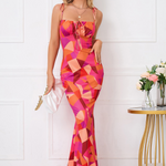 Figuraccentuerend Maxikleed met Bloemenpatroon en Strikdetails – vrouwelijke zomerdroom