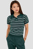 Gestreept Polo-Shirt in Donkergroen
