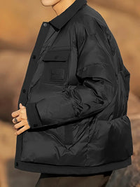 Daan™ Gewatteerde Herenshirtjas met Minimalistisch Ontwerp