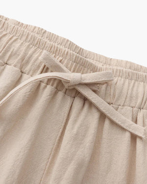 Nathan | Comfortabele heren zomer linnen broek met elastische tailleband