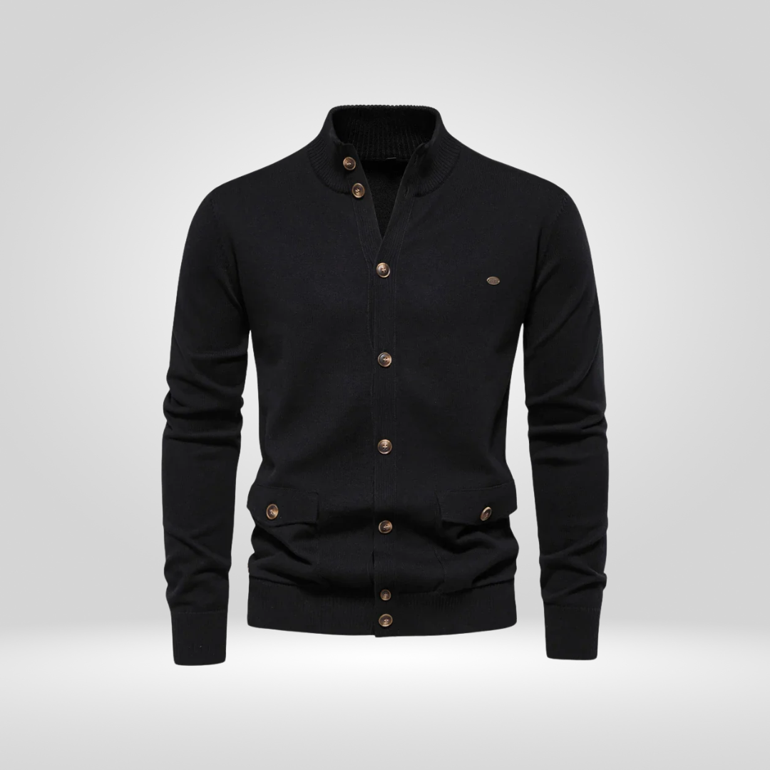 Heren Gebreid Katoenen Vest – Casual Comfort met Mock-Hals