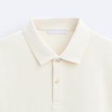 Korte Mouwen Polo in Crèmewit – Minimalistisch en Comfortabel