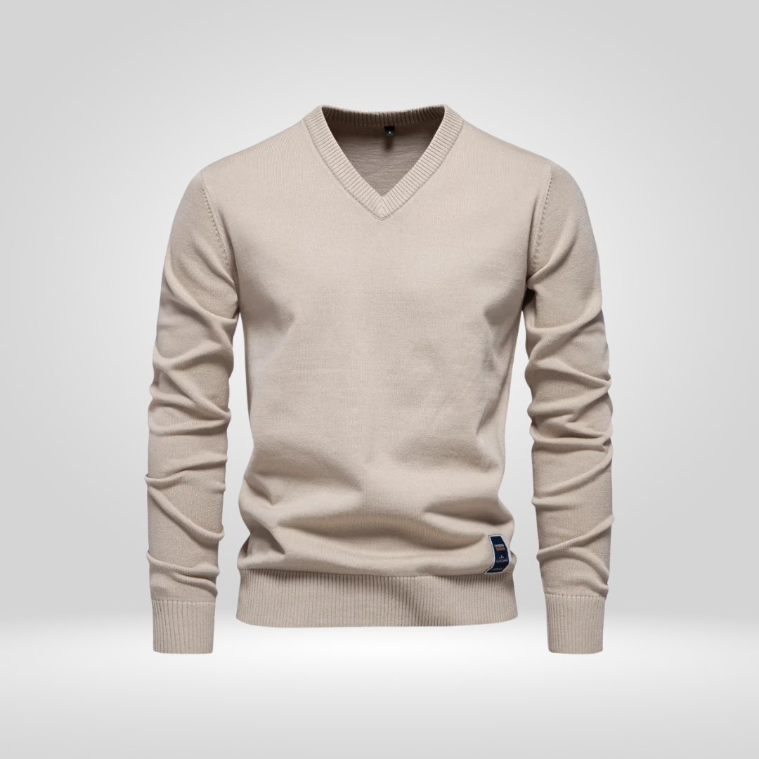 V-Hals Trui – Zachte Gebreide Pullover met Tijdloze Stijl