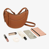 Amily | Verstelbare Schouderriem Gebogen Crossbody-Tas met Kwastje