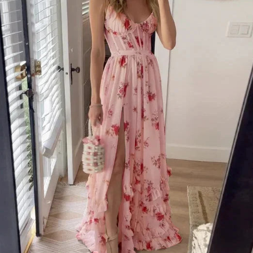 Joyce™ Dames Bloemen Maxi-jurk