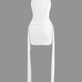 Vera | Elegante Hoge Hals Bodycon Minikleed met Drapering